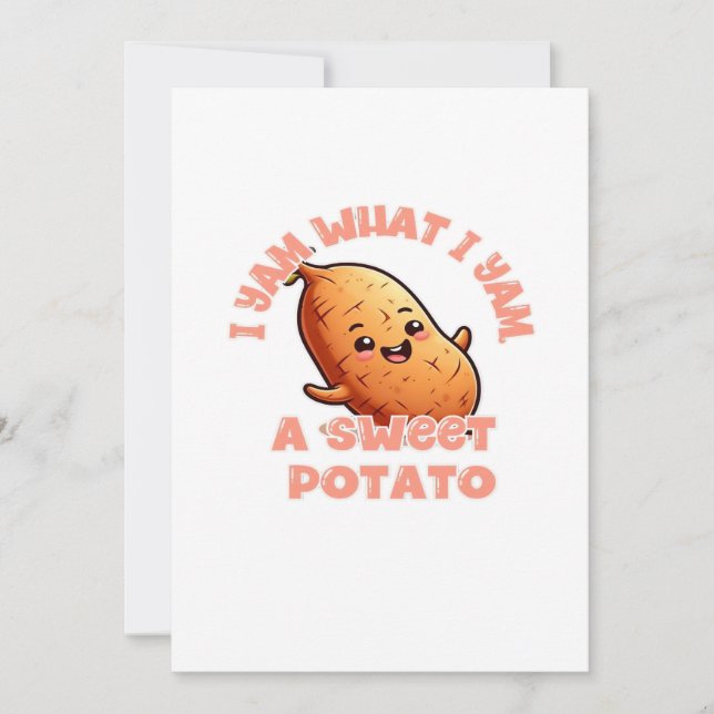 I Yam What I Yam Sweet Potato Warm Cosy Tone Holiday Card (Front)