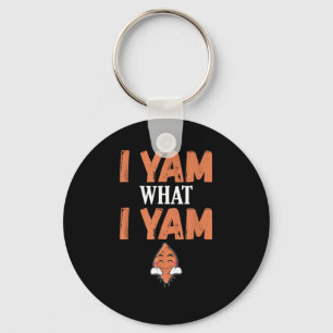 I Yam What I Yam Thanksgiving Turkey Day Funny Key Ring