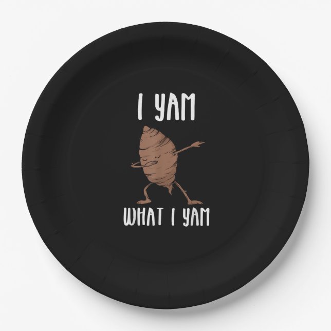 I Yam What I Yam Trendy Basic Paper Plate (Front)
