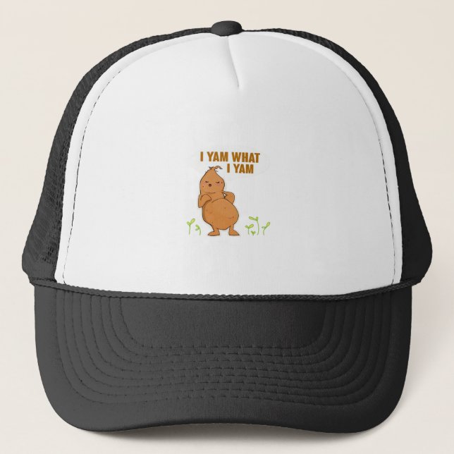 I Yam What I Yam Trendy Basic Trucker Hat (Front)