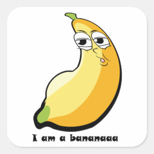 Iam a banana ,fat banana square sticker