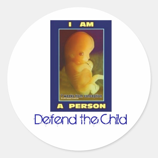 IamaPerson3, Defend the Child Classic Round Sticker (Front)