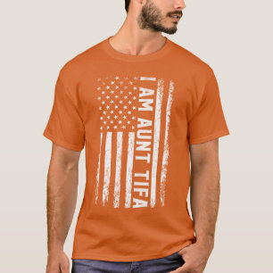 Iamaunttifa USA Flag aunt tifa Anti Fascists famil T-Shirt