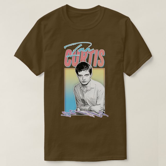 Ian Curtis Aesthetic Style Design T-Shirt (Design Front)