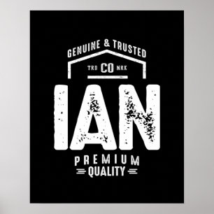 Ian Personalised Name Birthday Gift Poster