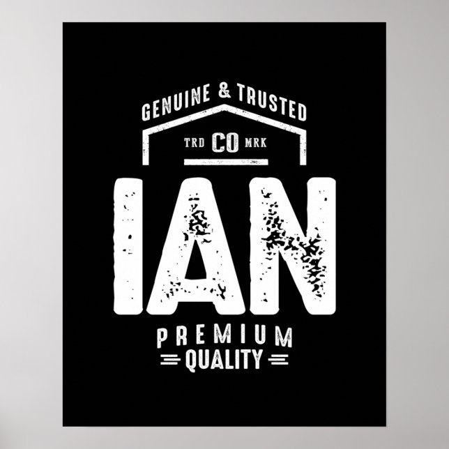 Ian Personalised Name Birthday Gift Poster (Front)