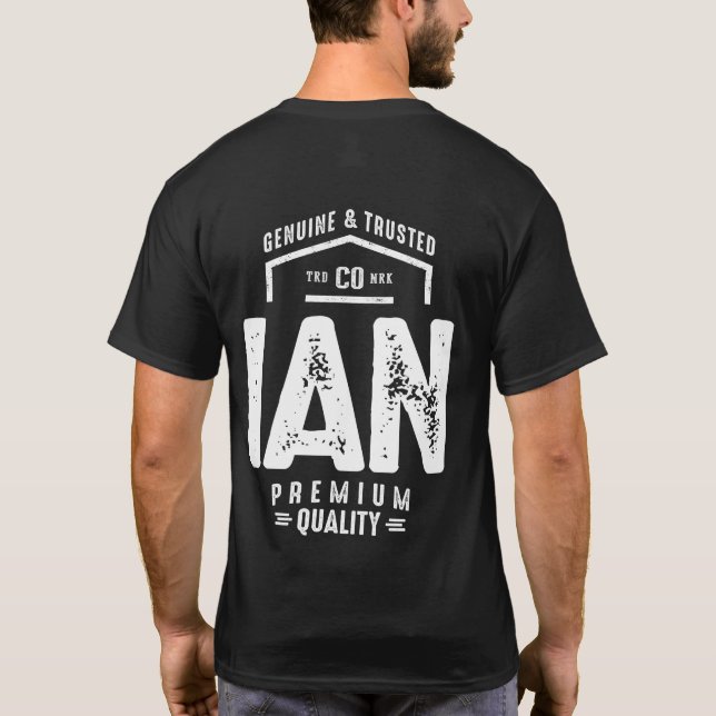 Ian Personalised Name Birthday Gift T-Shirt (Back)