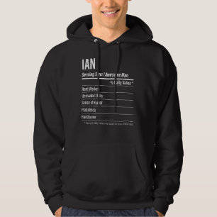Ian Serving Size Nutrition Label Calories Hoodie