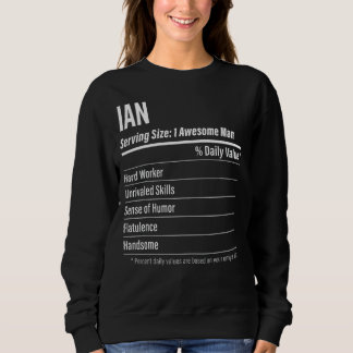 Ian Serving Size Nutrition Label Calories Sweatshirt