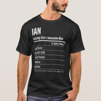Ian Serving Size Nutrition Label Calories T-Shirt