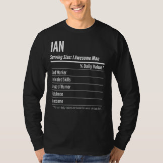 Ian Serving Size Nutrition Label Calories T-Shirt