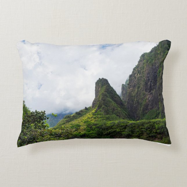 iao needle state monument in maui hawaii decorative cushion (Front)