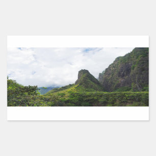 iao needle state monument in maui hawaii rectangular sticker