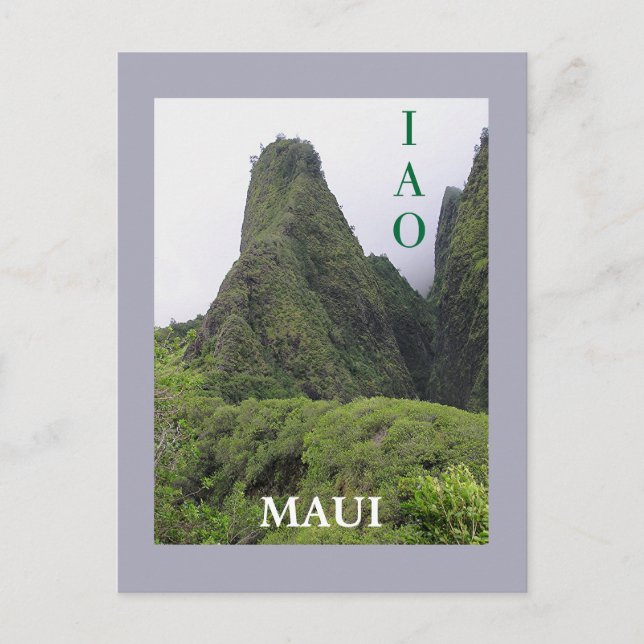 IAO VALLEY, MAUI POSTCARD (Front)