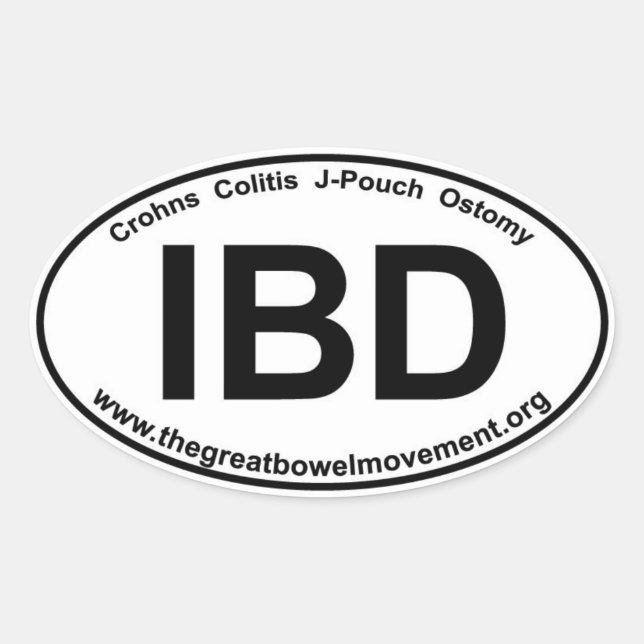 IBD - Crohns Colitis- Oval Sticker (Front)