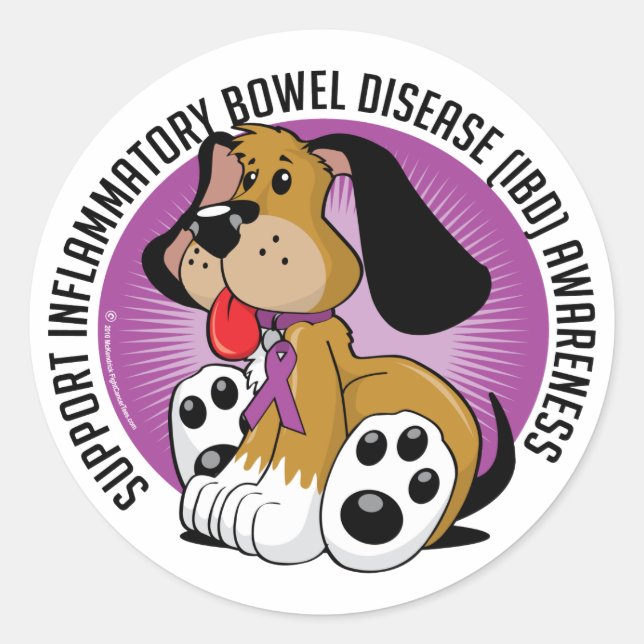 IBD Dog Classic Round Sticker (Front)