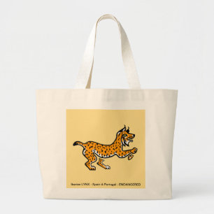 Iberian LYNX - Animal lover - Nature- Yellow Large Tote Bag