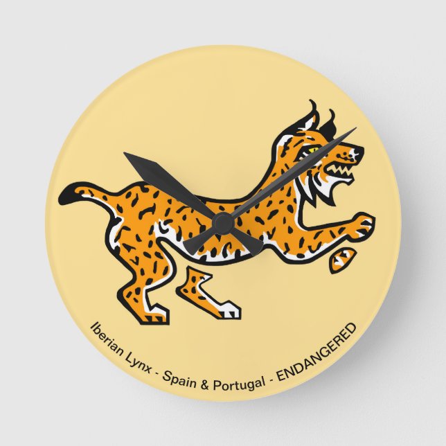 Iberian lynx - round clock (Front)