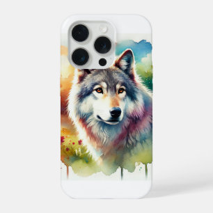 Iberian wolf 060824AREF145 - Watercolor iPhone 15 Pro Case