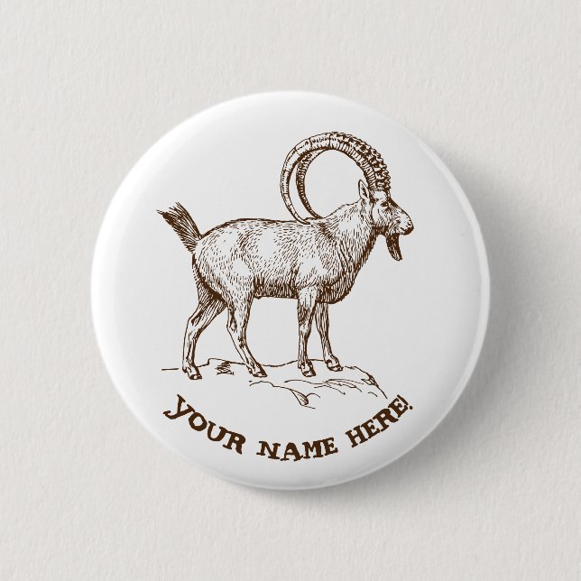 Ibex 6 Cm Round Badge (Front)