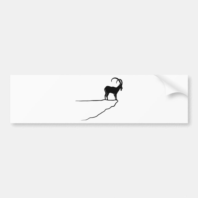 ibex capricorn steinbock mountain goat sheep climb bumper sticker (Front)