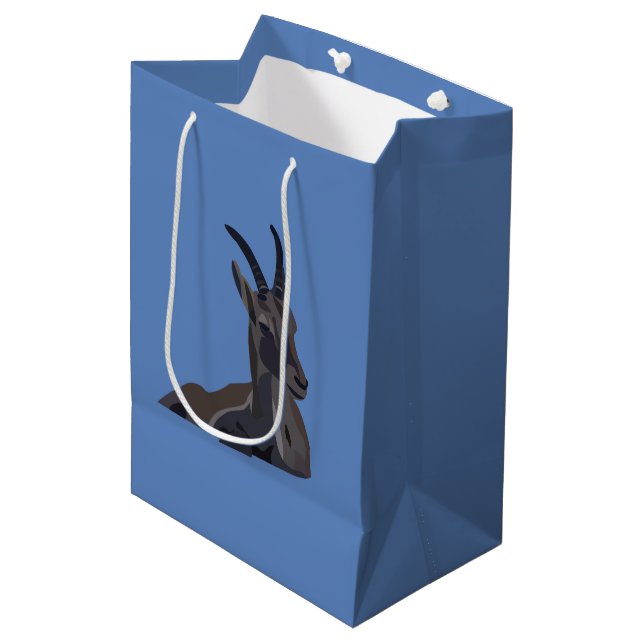 Ibex Goat Animal Art Goat Medium Gift Bag (Front Angled)