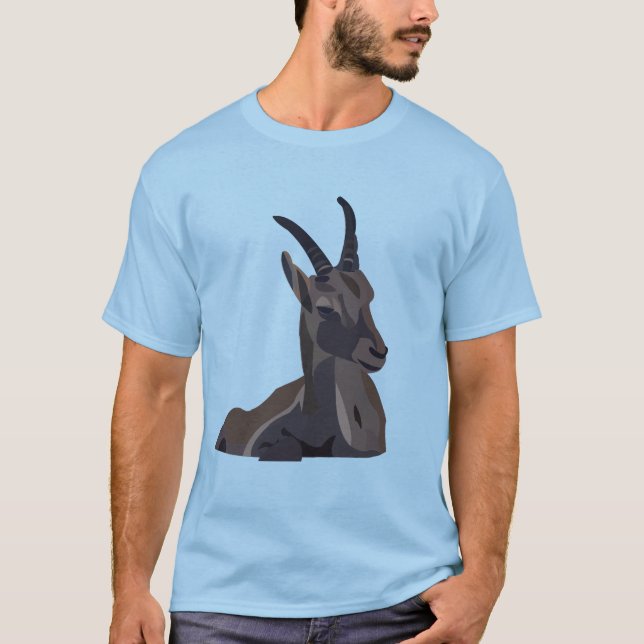 Ibex Goat Animal Art Goat T-Shirt (Front)