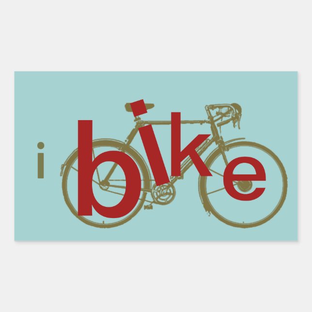 ibike ~ love cycling rectangular sticker (Front)