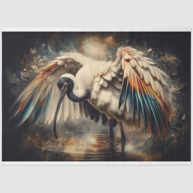 Ibis Waterbirds Decoupage Tissue Paper (Front)