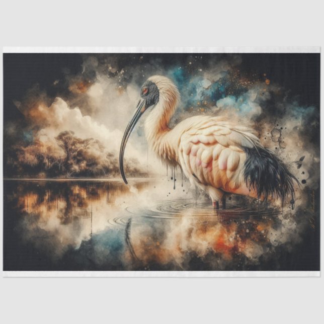 Ibis Waterbirds Decoupage Tissue Paper (Front)