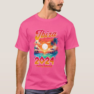 Ibiza 2024 Party Island holiday clubbing, Retro Su T-Shirt