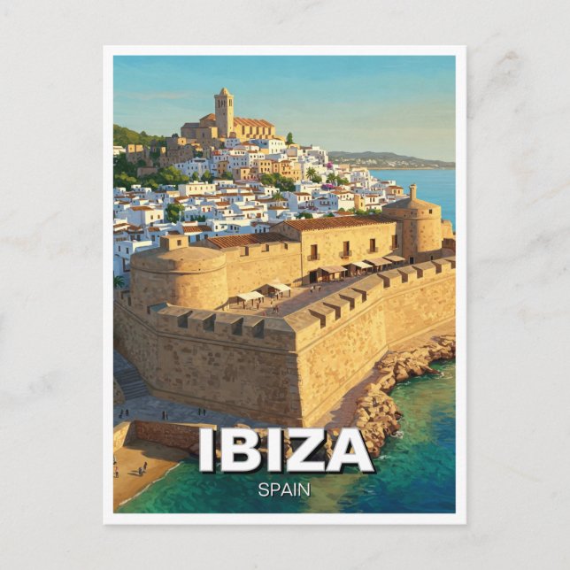 Ibiza Dalt Vila Spain Travel Postcard (Front)
