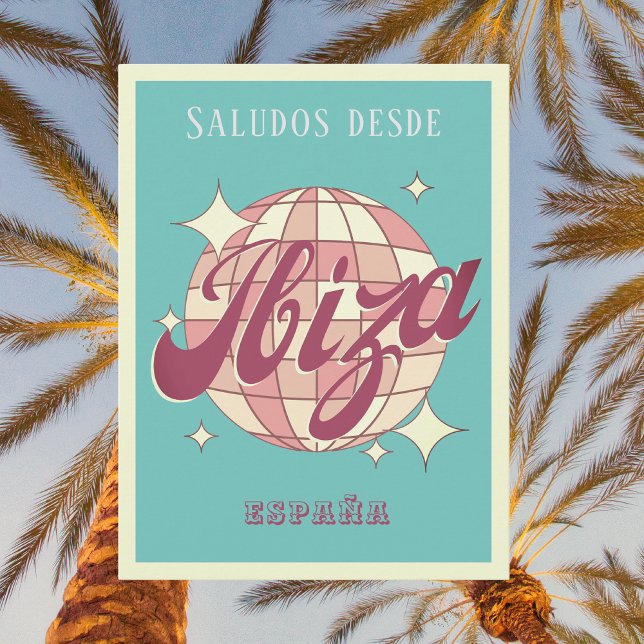Ibiza España retro vintage party Postcard (Creator Uploaded)