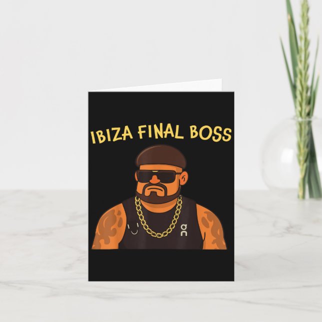 Ibiza Final Boss Funny Viral Meme Club Partying Su Card (Front)