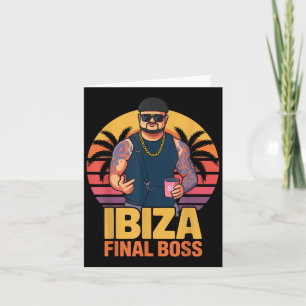 Ibiza Final Boss Meme Club Partying Vintage  Card
