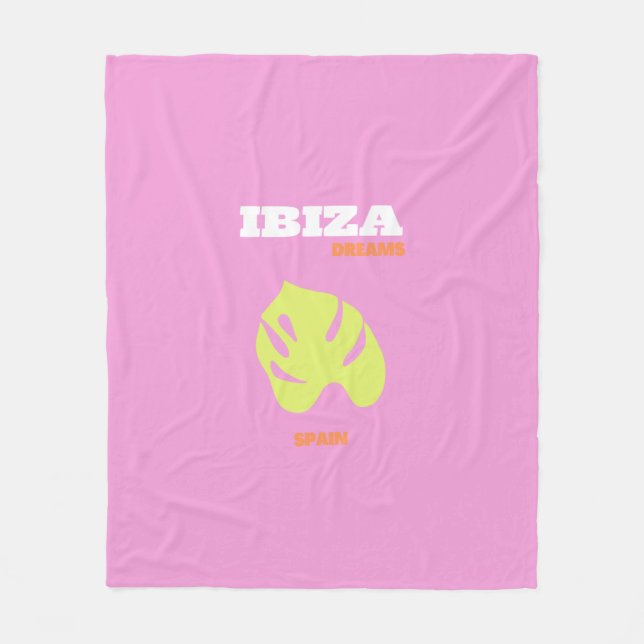 Ibiza, Preppy, Preppy Room, Pink Fleece Blanket (Front)