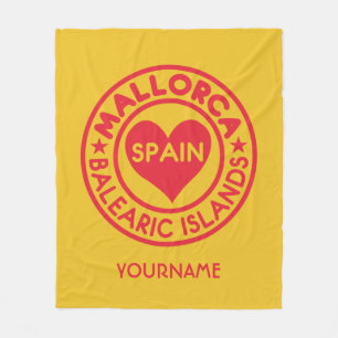 IBIZA Spain custom monogram & colour fleece blanke Blanket