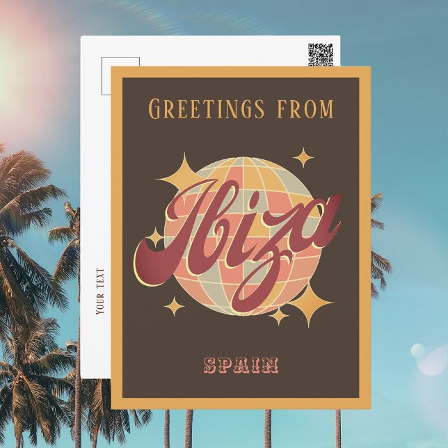 Ibiza Spain Disco ball Retro Vintage Postcard (Creator Uploaded)