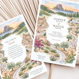 Ibiza Spain Es Vedra Sunset Dalt Vila Wedding Invitation