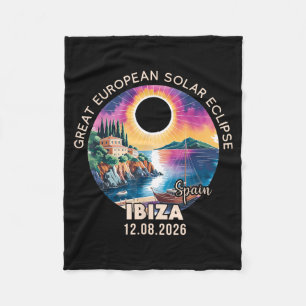 Ibiza Spain Great European Solar Eclipse 2026 Fleece Blanket