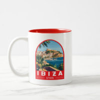 Ibiza Spain Illustration Travel Art Vintage