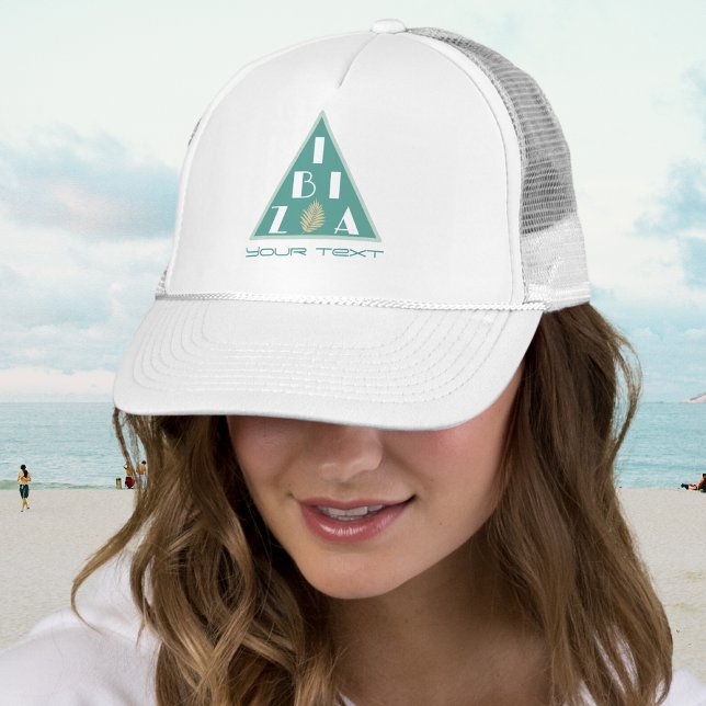 Ibiza Spain logo modern beach colours Sticker Trucker Hat (Creator Uploaded)
