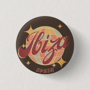 Ibiza Spain Party Disco ball Retro Vintage  3 Cm Round Badge