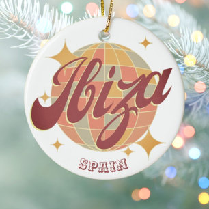 Ibiza Spain Party Disco ball Retro Vintage  Ceramic Tree Decoration