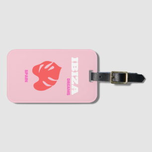 Ibiza, Spain, Preppy, Preppy Room, Pink Luggage Tag