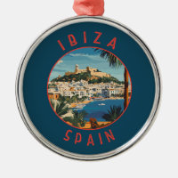 Ibiza Spain Retro Distressed Circle