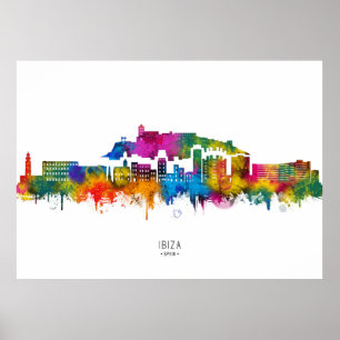 Ibiza Spain Skyline Poster