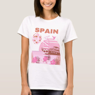 Ibiza, Spain, Travel Art, Preppy Art, Pastel T-Shirt
