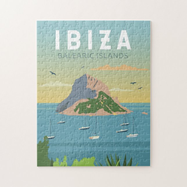 Ibiza Spain Travel Vintage Art Jigsaw Puzzle (Vertical)