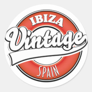 Ibiza spain vintage style logo classic round sticker